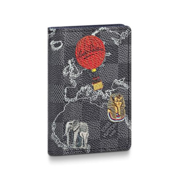Louis Vuitton Maps Damier Graphite Renaissance Logo Pocket Organizer Wallet - Picture 1 of 8
